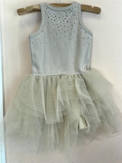 Ooh La La Couture Carrie Crystal Dress in Eggshell | HONEYPIEKIDS | Kids Boutique Clothing