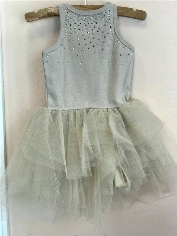 Ooh La La Couture Carrie Crystal Dress in Eggshell | HONEYPIEKIDS | Kids Boutique Clothing