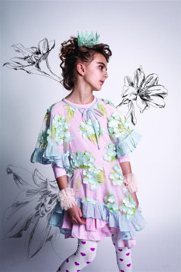 Paper Wings Girls Embroidered Tulle Frill Dress | HONEYPIEKIDS | Kids Boutique Clothing