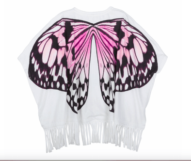 Paper Wings Fringed Butterfly Wings Beach Poncho | HONEYPIEKIDS | Kids Boutique Clothing