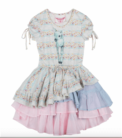 Paper Wings Girls Daisy Deer Dress | HONEYPIEKIDS | Kids Boutique Clothing