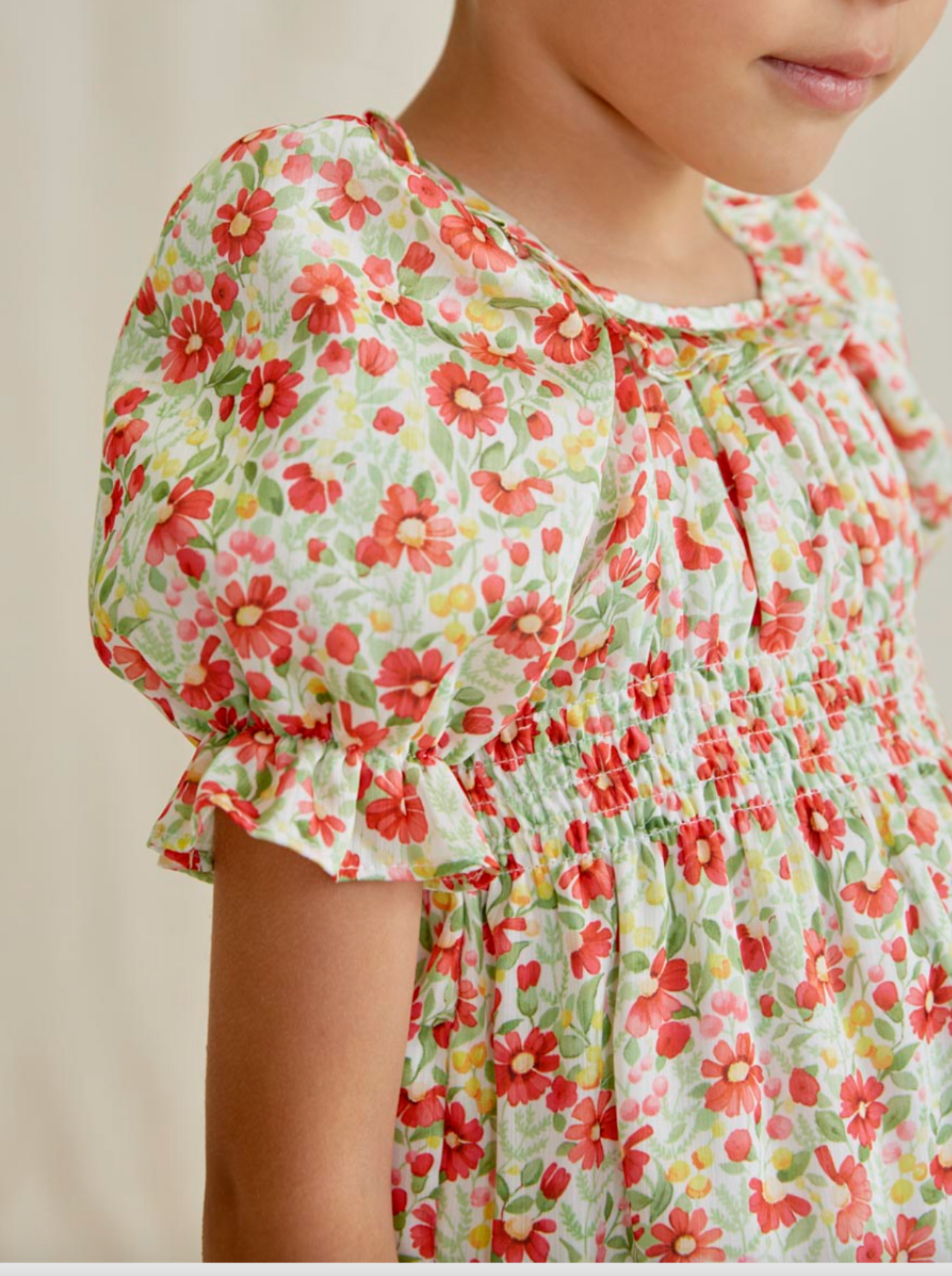 Abel & Lula Girls Bambula Floral Printed Dress | HONEYPIEKIDS 