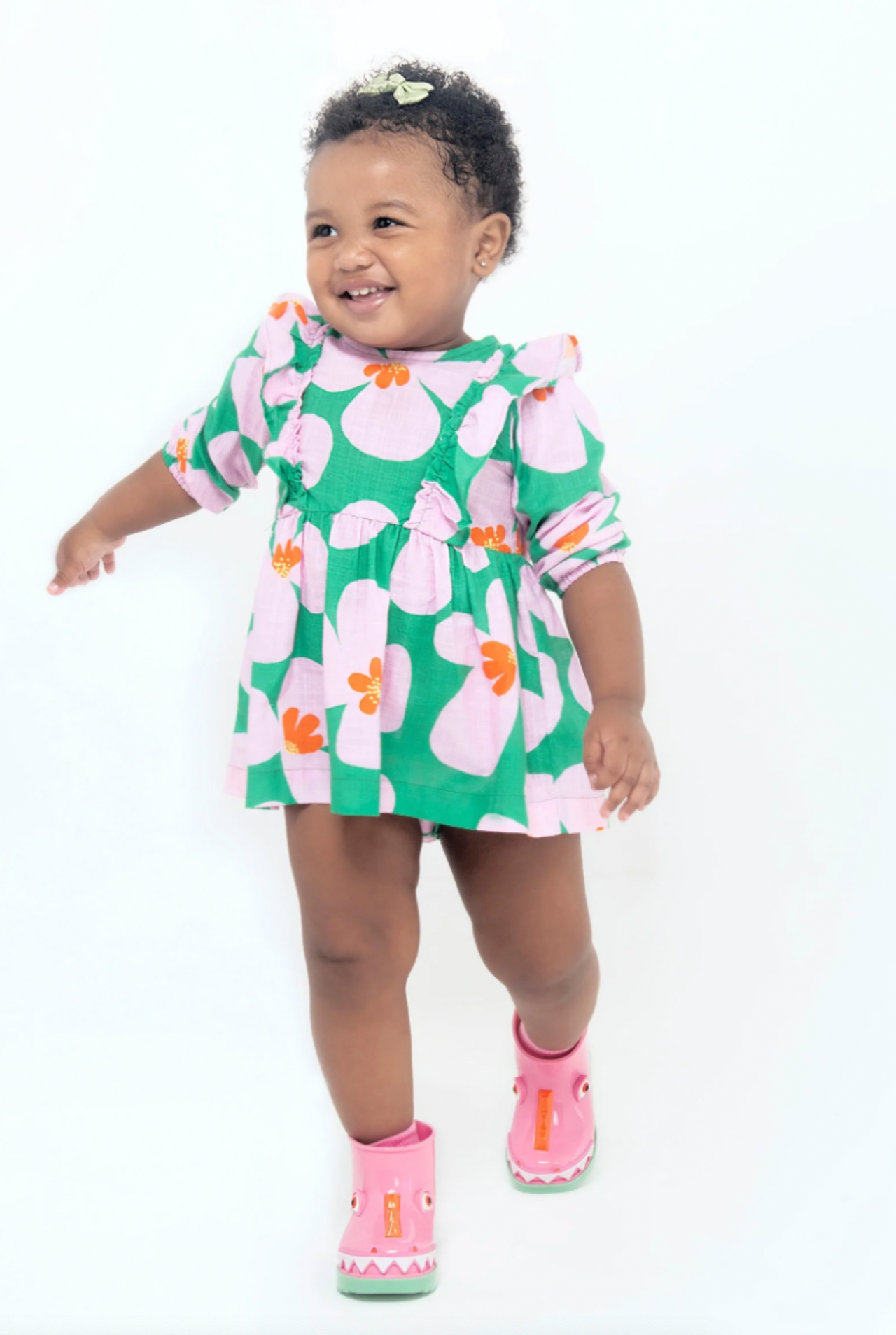 Mini Melissa Girls Pink and Green Mini Rain Boot + Fabula BB Boots | HONEYPIEKIDS 