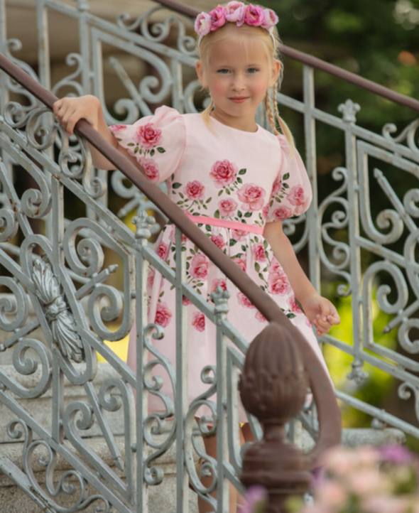 Patachou Girls Woven Pink Rosebud Dress | HONEYPIEKIDS | Kids Boutique Clothing