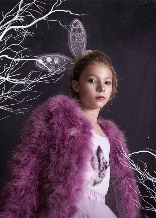 Tutu Du Monde Winter's Fire Orchid Pink Marabout Jacket | HONEYPIEKIDS | Kids Boutique Clothing