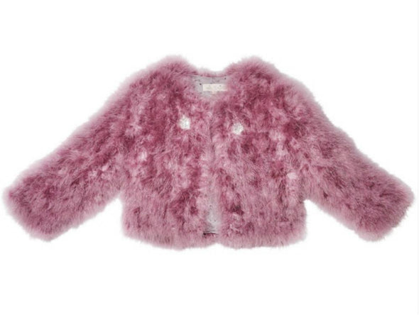 Tutu Du Monde Winter's Fire Orchid Pink Marabout Jacket | HONEYPIEKIDS | Kids Boutique Clothing