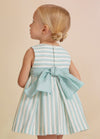 Abel & Lula Baby & Toddler Girls Mint Striped Linen Dress | HONEYPIEKIDS | Kids Boutique Clothing