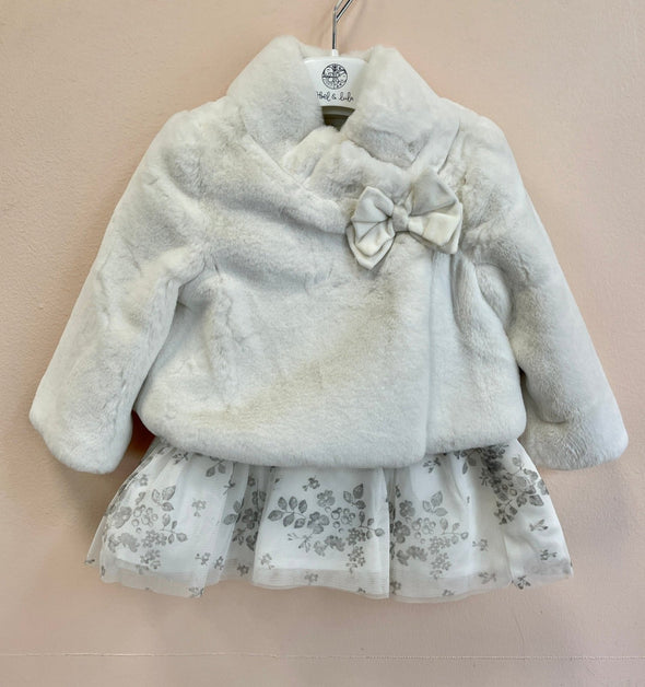 Abel & Lula Baby & Toddler Girls White Faux Fur Coat | HONEYPIEKIDS | Kids Boutique Clothing