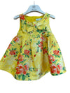 Abel & Lula Baby & Toddler Girls Yellow Floral Bow Mikado Dress | HONEYPIEKIDS 