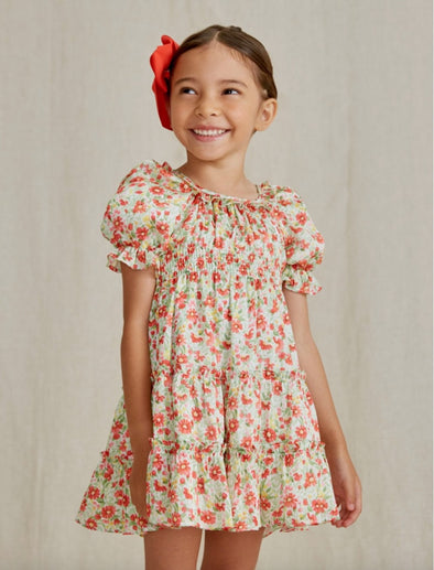 Abel & Lula Girls Bambula Floral Printed Dress | HONEYPIEKIDS | Kids Boutique Clothing