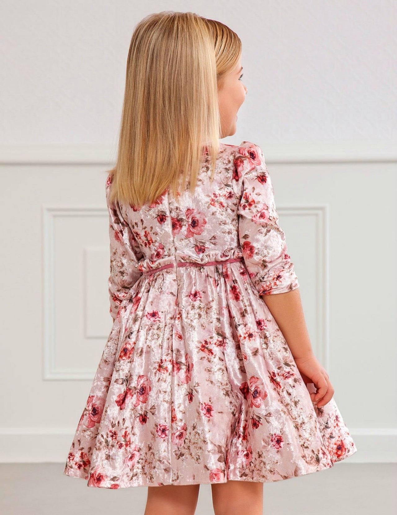 Abel & Lula Girls Floral Velvet Dress | HONEYPIEKIDS 