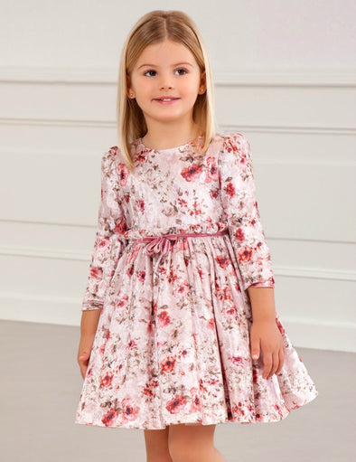 Abel & Lula Girls Floral Velvet Dress | HONEYPIEKIDS | Kids Boutique Clothing