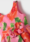 Abel & Lula Girls Fuchsia Floral Printed Dress | HONEYPIEKIDS