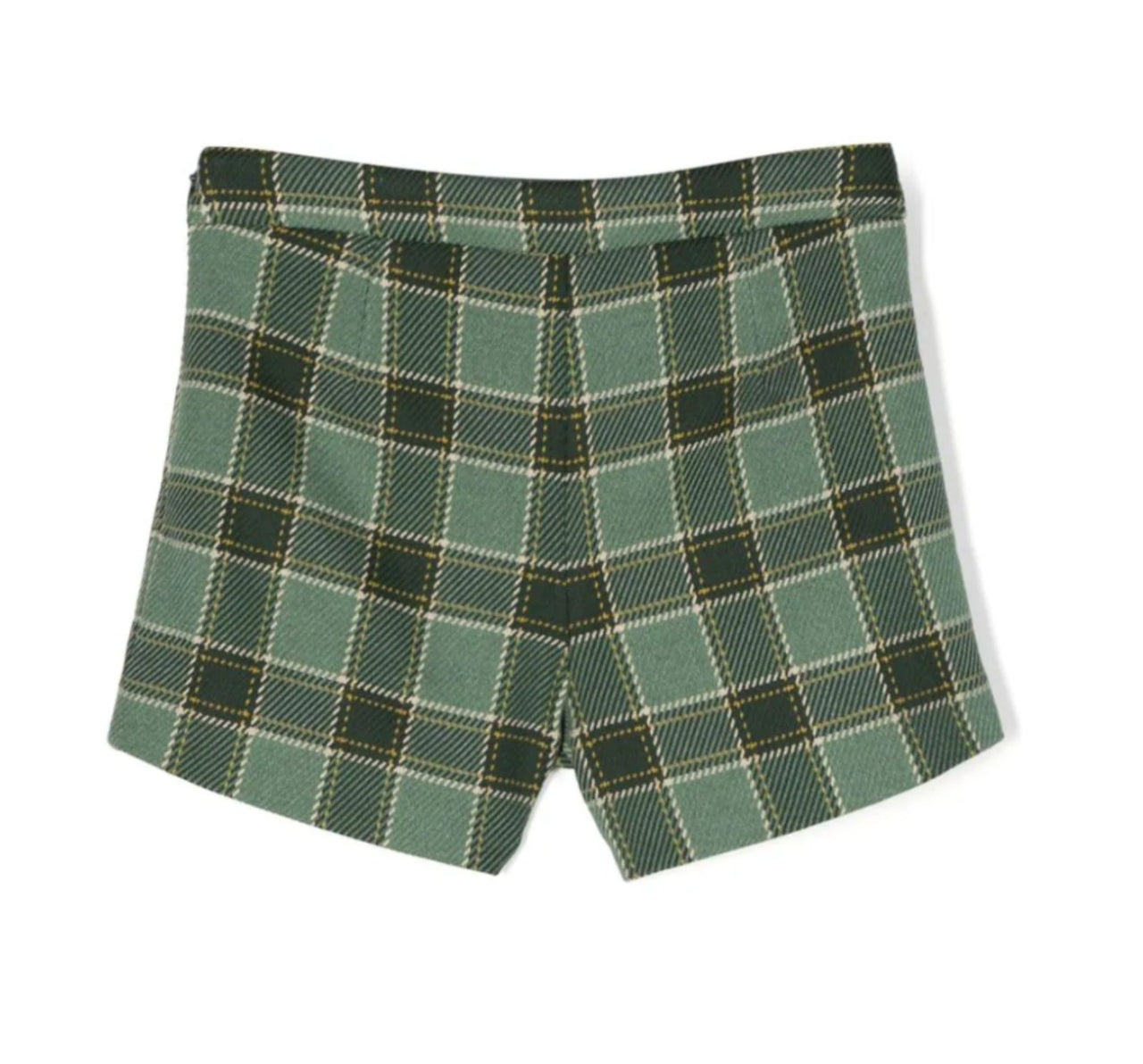 Abel & Lula Girls Green Plaid Winter Shorts | HONEYPIEKIDS 
