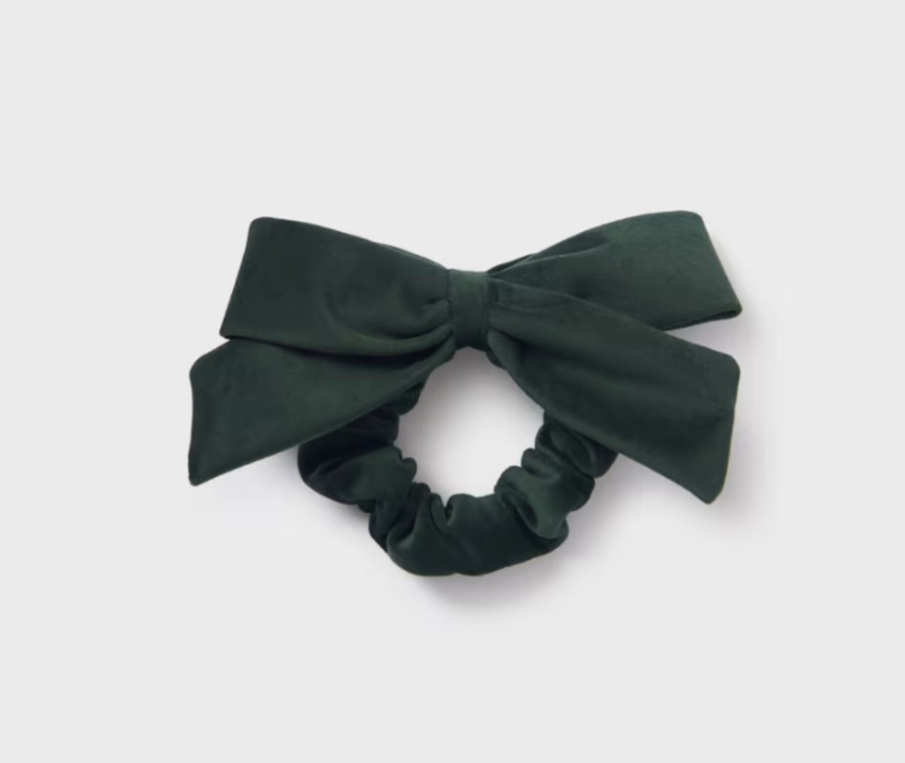 Abel & Lula Girls GREEN Velvet Bowed Ponytail & Bun Hair Scrunchie | HONEYPIEKIDS 