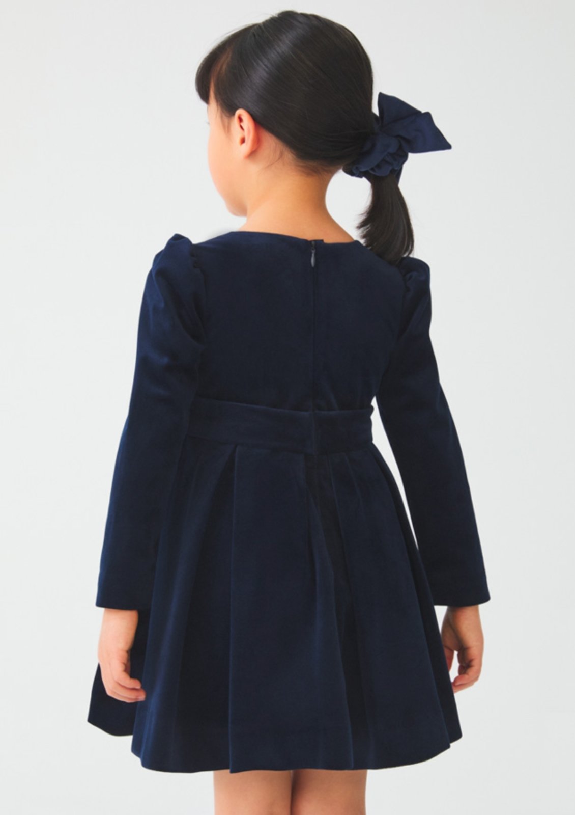girls blue velvet dress Abel and Lula Iconic Navy Size:EU 34 / XS Black Sesame Paste Recipe tied bow in the collection:evening-gowns---evening-dresses-for-women