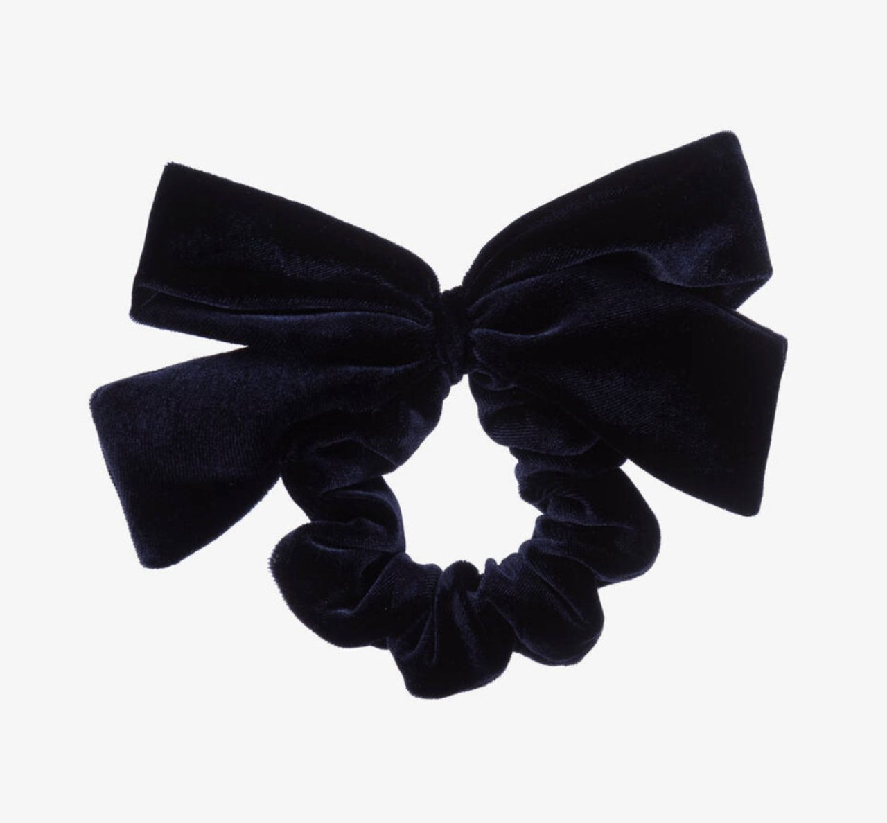 Abel & Lula Girls NAVY Velvet Bowed Ponytail & Bun Hair Scrunchie | HONEYPIEKIDS 