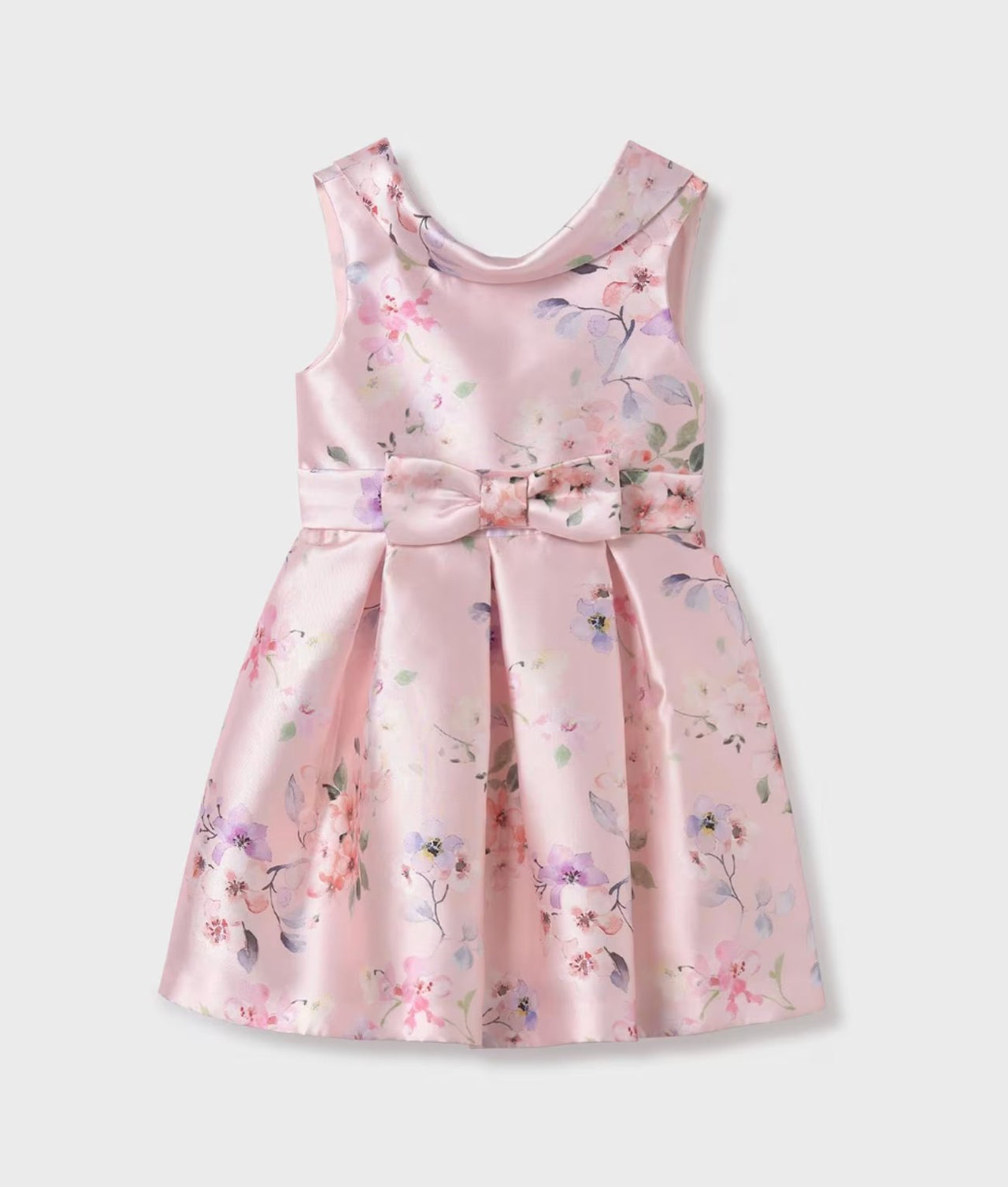 Abel & Lula Girls Pink Floral Mikado Dress | HONEYPIEKIDS 