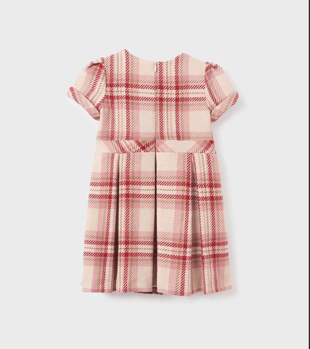 Abel & Lula Girls Raspberry Plaid Holiday Dress | HONEYPIEKIDS 