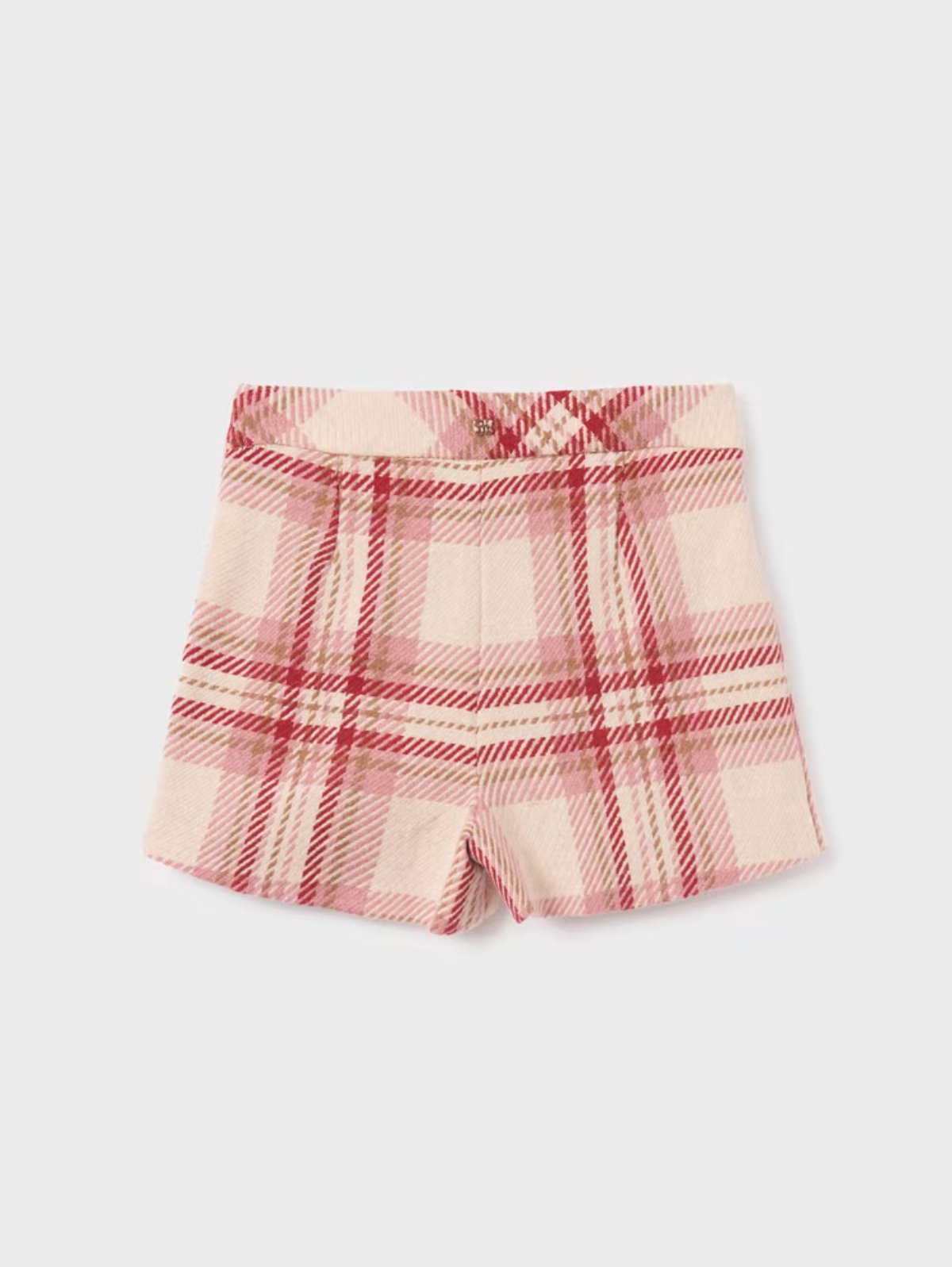 Abel and Lula Raspberry Plaid Girls Winter Shorts HONEYPIEKIDS