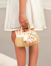 Abel & Lula Girls Salmon Trim Flow Basket Hand Bag | HONEYPIEKIDS 