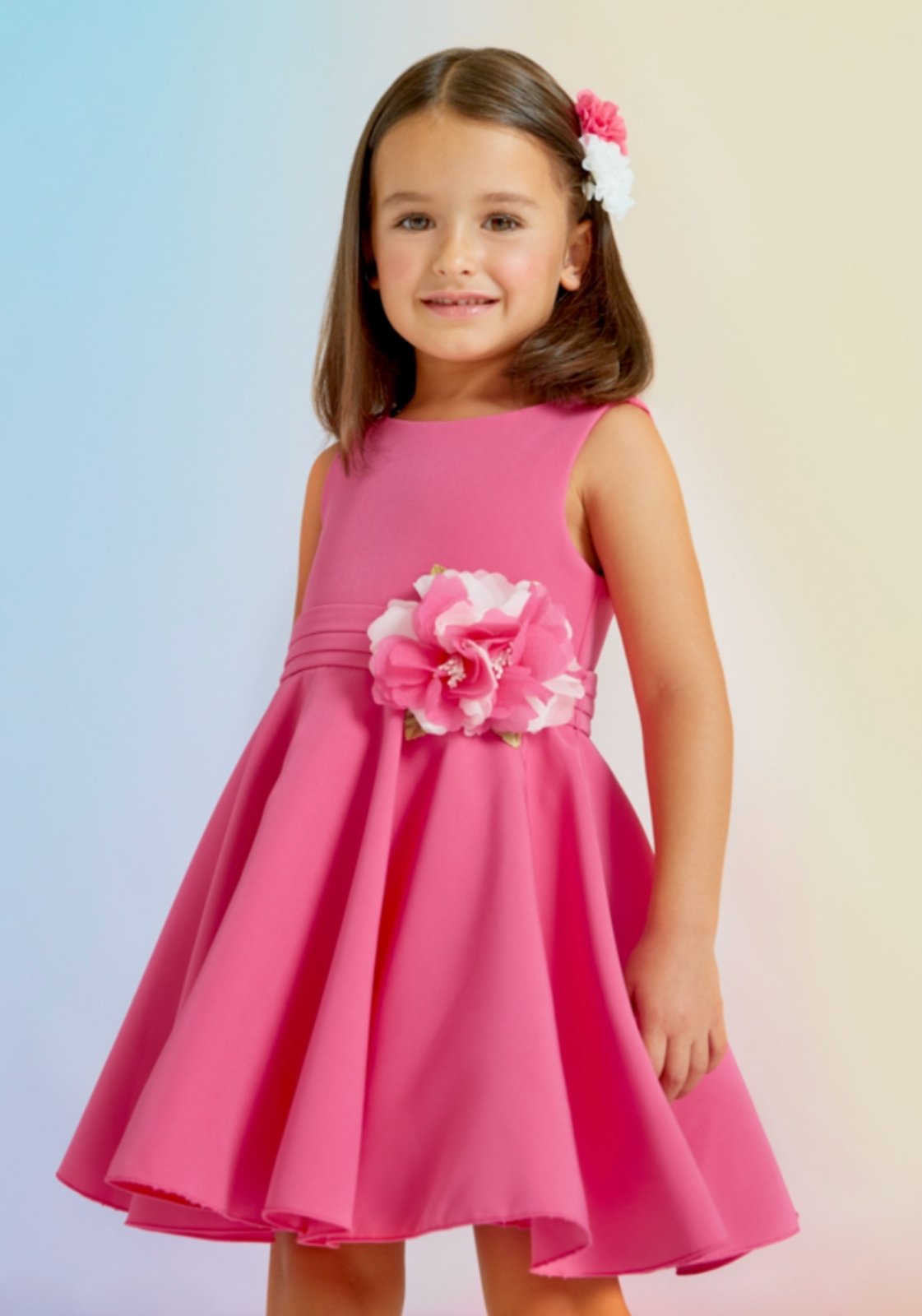 Abel & Lula Girls Strawberry Crepe Dress | HONEYPIEKIDS 