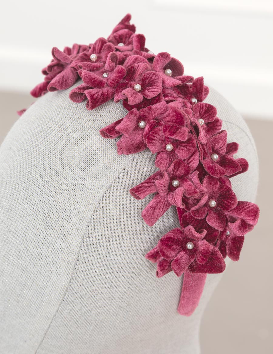 Abel & Lula Girls Velvet Floral Headband - multi colors | HONEYPIEKIDS 