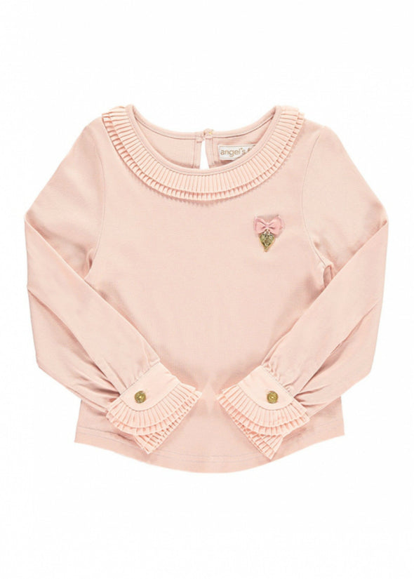 Angel's Face Girls Amanda Long Sleeve Top in Blush | HONEYPIEKIDS | Kids Boutique Clothing