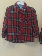 Anavini Infant To Youth Boys Red Plaid Button Up Dress Shirt | HONEYPIEKIDS 