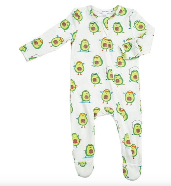 Angel Dear Baby Avocado Zipper Bamboo Footie Sleepers | HONEYPIEKIDS | Kids Boutique Clothing