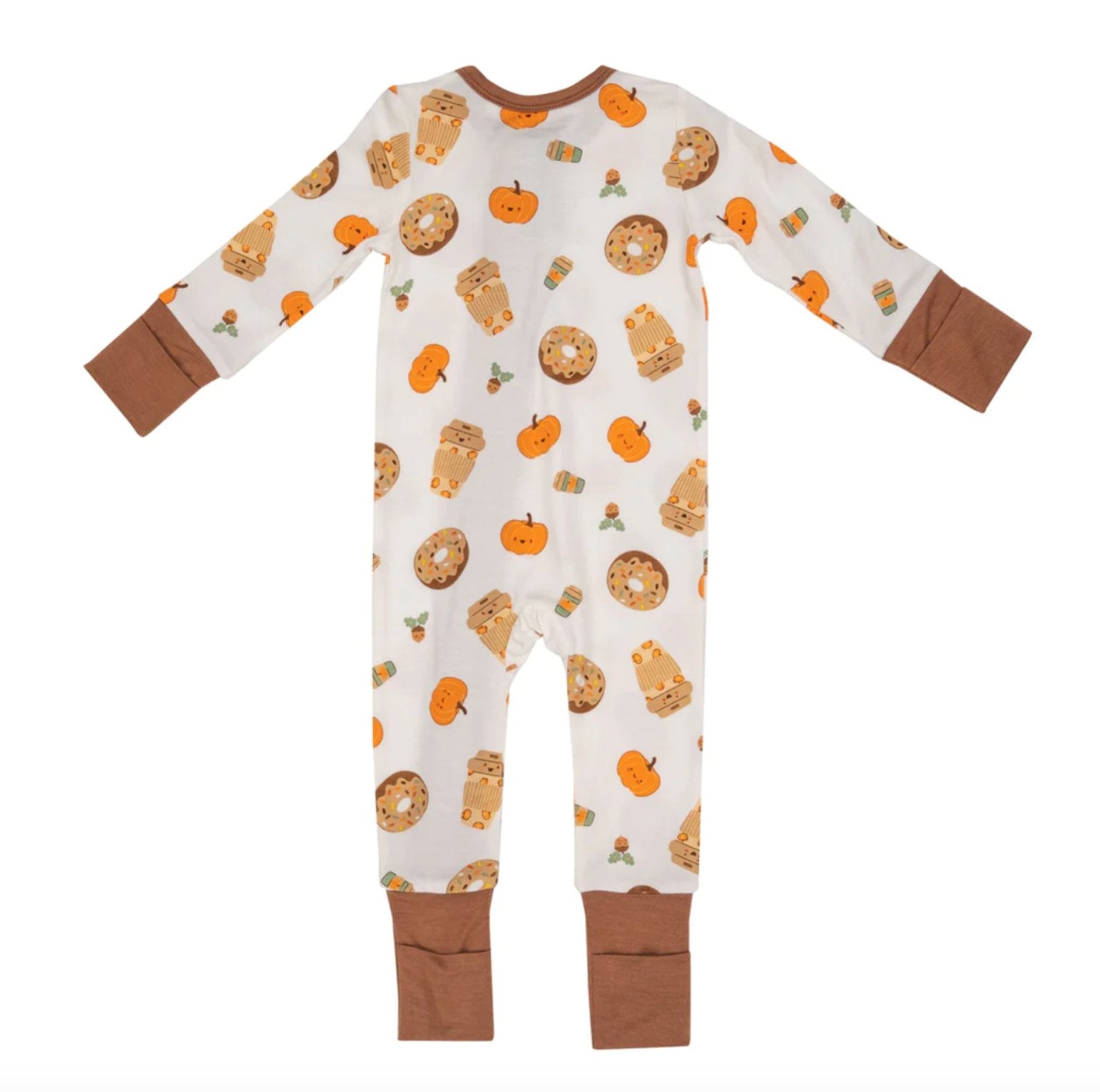 Angel Dear Baby Brown PUMPKIN SPICE LATTE Zipper Romper Sleeper | HONEYPIEKIDS 