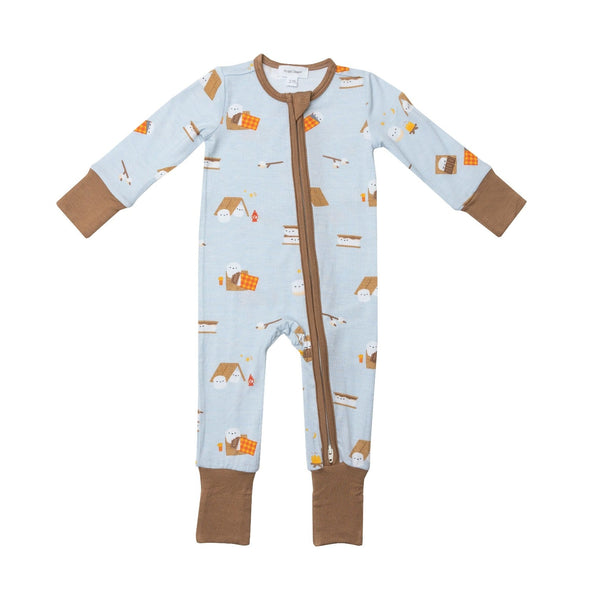 Angel Dear Baby Boys Bamboo SMORES Zipper Romper Pajamas | HONEYPIEKIDS | Kids Boutique Clothing