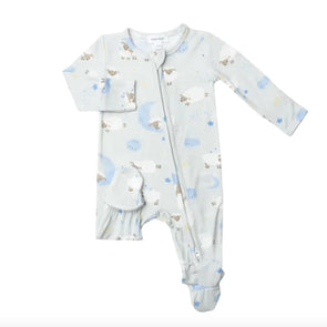 Angel Dear 2 Way Zipper Footie - Solid Country Blue