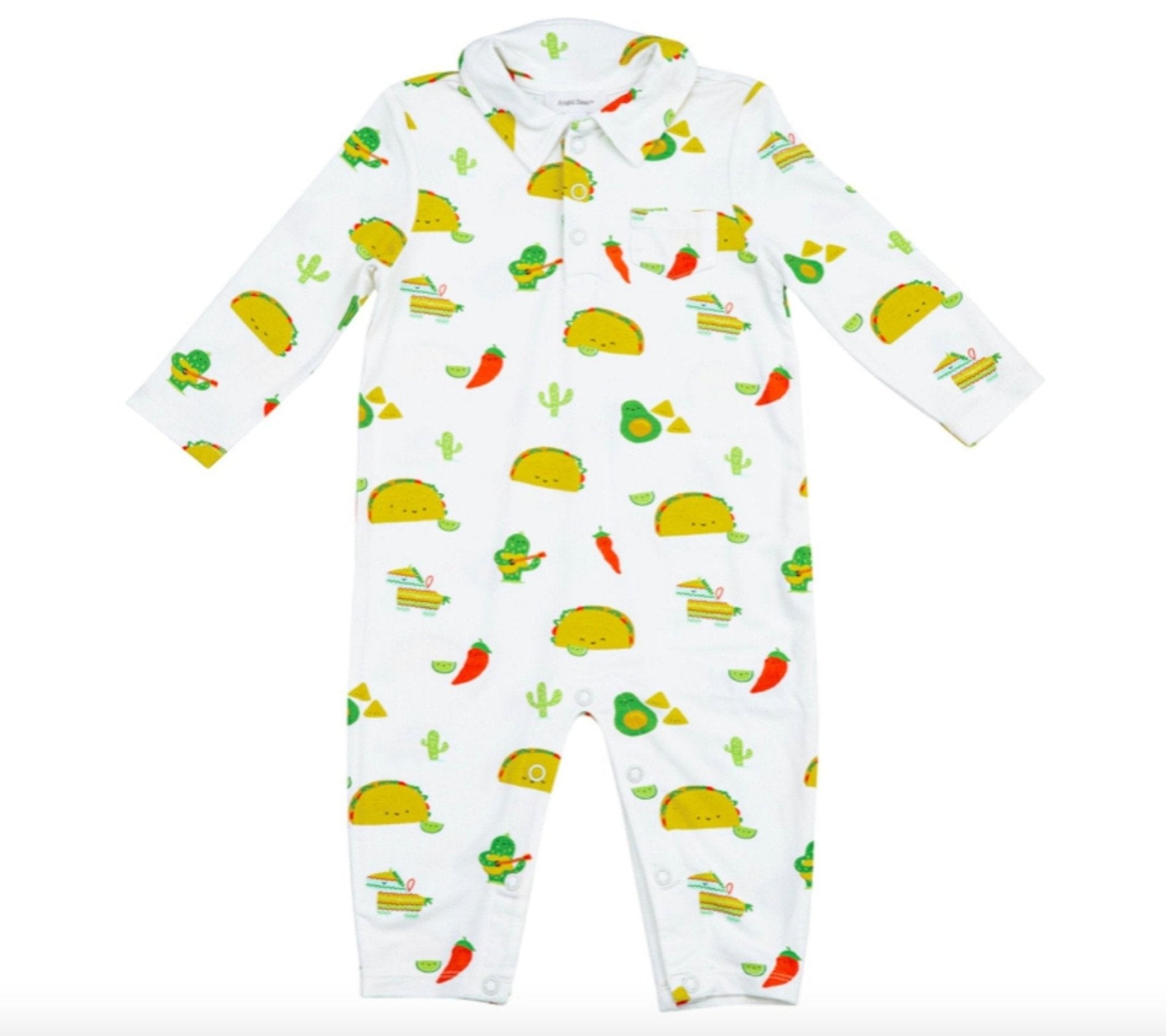 Angel Dear Baby Boys Taco Party Bamboo Zipper Romper Sleeper | HONEYPIEKIDS 
