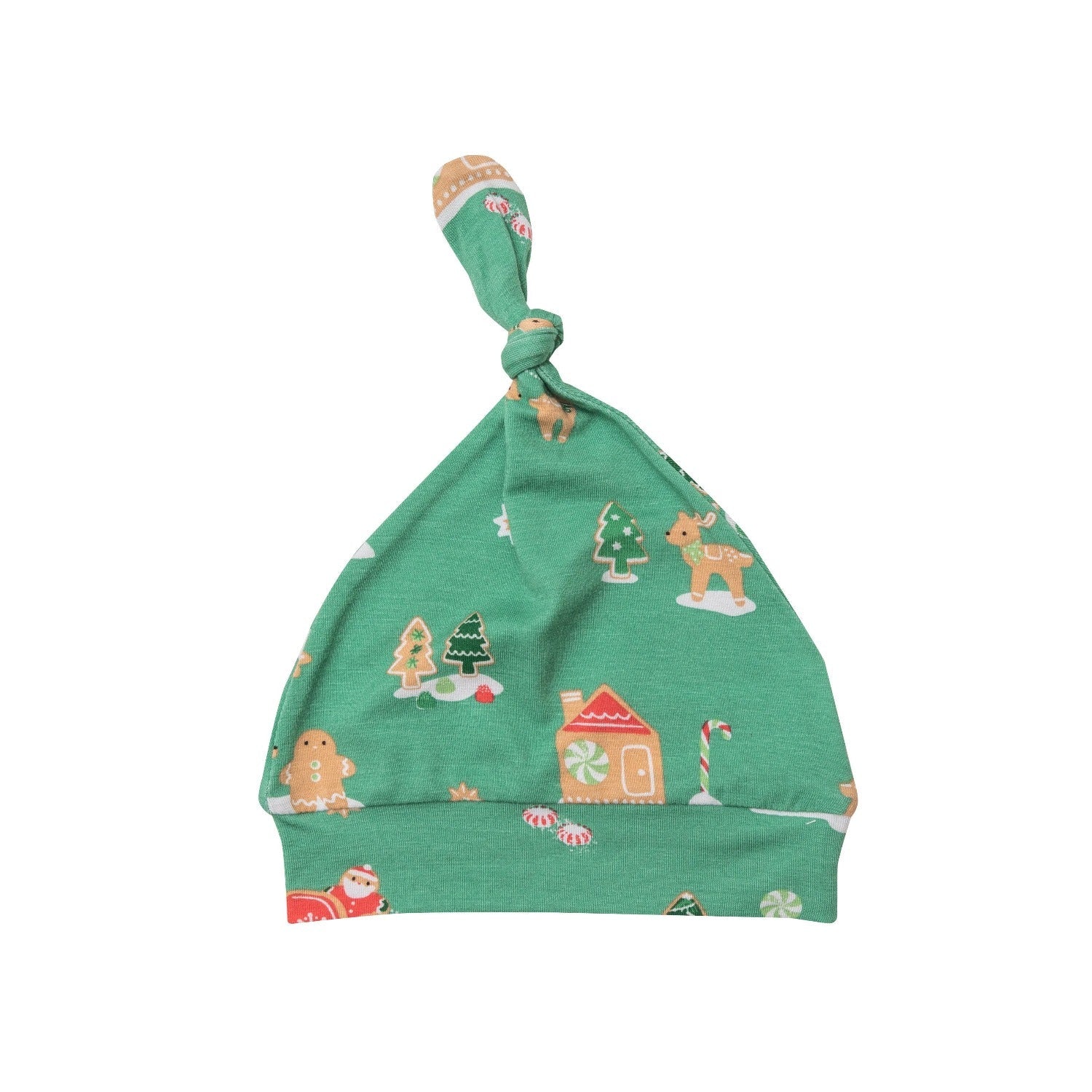 Angel Dear Baby Green Gingerbread Sleigh Bamboo Knotted Hat | HONEYPIEKIDS 
