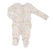 Angel Dear Baby WOODLAND CAMEOS Bamboo Zipper Ruffle Footie | HONEYPIEKIDS 