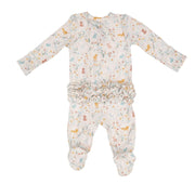 Angel Dear Baby WOODLAND CAMEOS Bamboo Zipper Ruffle Footie | HONEYPIEKIDS 