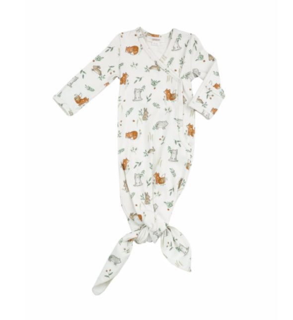Angel Dear Baby Delicate Woodland Knotted Newborn Sleeper Gown | HONEYPIEKIDS