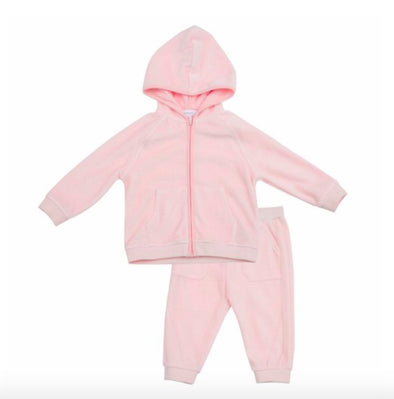 Angel Dear Baby Girls Pink Velour Jogging Lounge Set | HONEYPIEKIDS | Baby Clothing