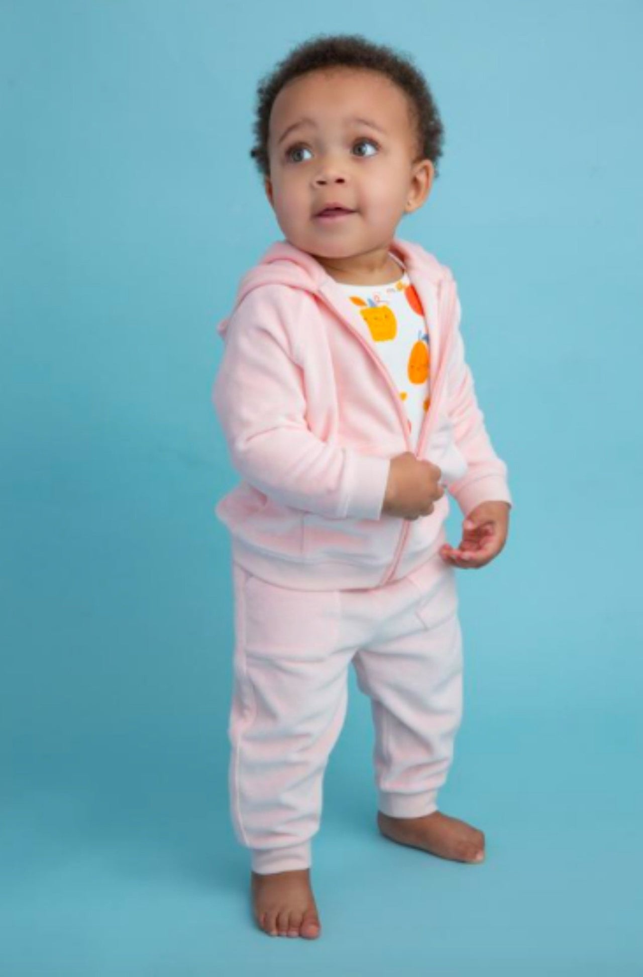 Angel Dear Baby Girls Pink Velour Jogging Lounge Set | HONEYPIEKIDS 