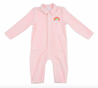 Angel Dear Baby Girls Pink Velour Jumpsuit | HONEYPIEKIDS | Kids Boutique Clothing
