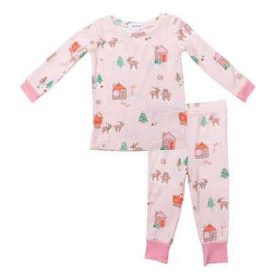 Angel Dear Toddler & Youth PINK Gingerbread Sleigh Loungewear Pajamas | HONEYPIEKIDS 
