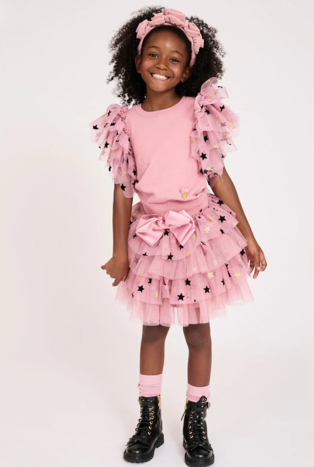 Angel's Face Girls Abbie Star Skirt In Tea Rose | HONEYPIEKIDS 