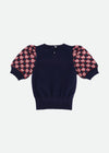 Angel's Face Girls Anais Knitted Navy Hearts Top | HONEYPIEKIDS | Kids Boutique Clothing