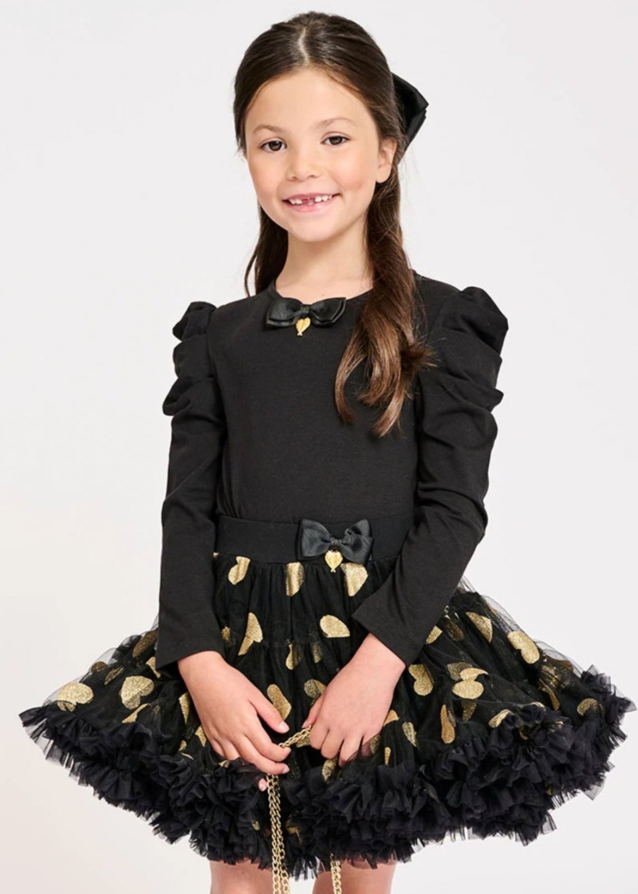 Angel's Face Girls Black Alvera Long Sleeve Top | HONEYPIEKIDS 