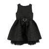 HONEYPIEKIDS | Angel's Face Girls Black Monty Jacquard Heart Dress
