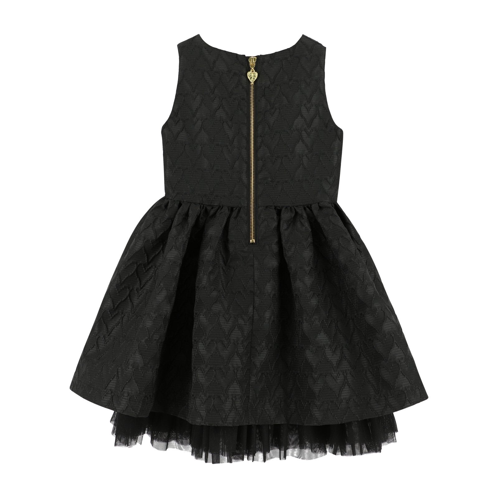 Angel's Face Girls Black Monty Jacquard Heart Dress HONEYPIEKIDS