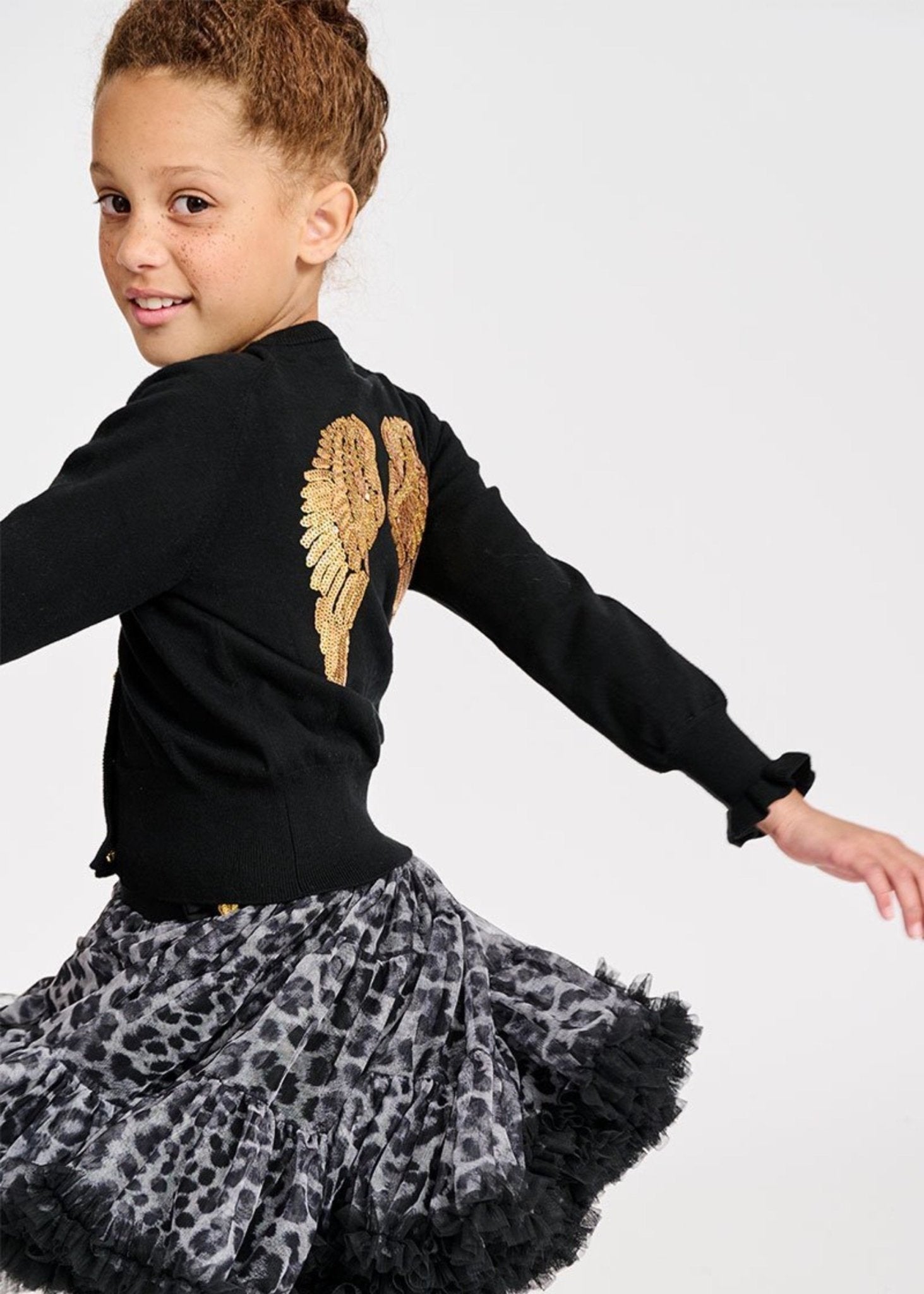 Angel's Face Girls Black Rita Wings Cardigan | HONEYPIEKIDS