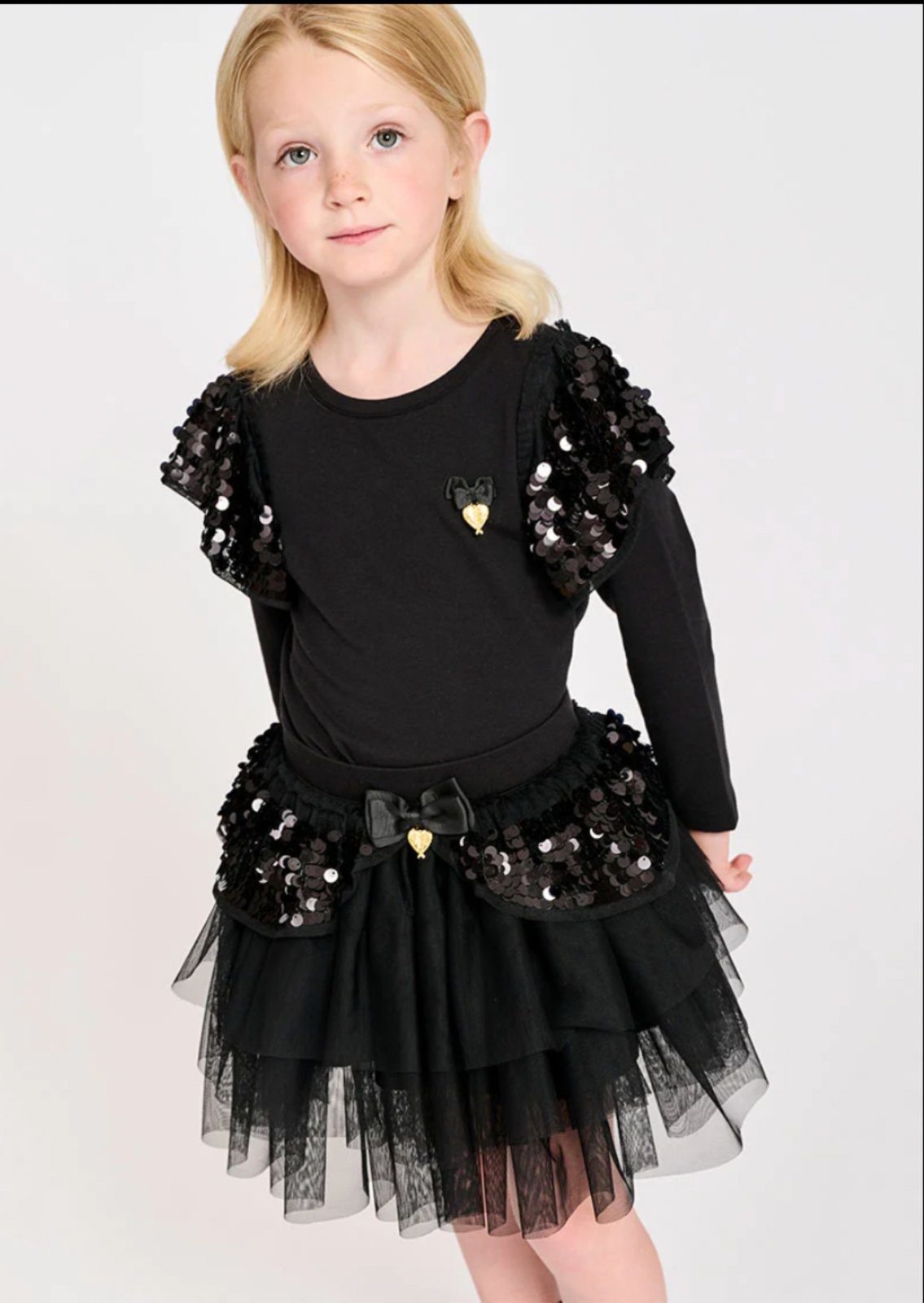 Angel's Face Girls Black Ziggy Skirt | HONEYPIEKIDS 