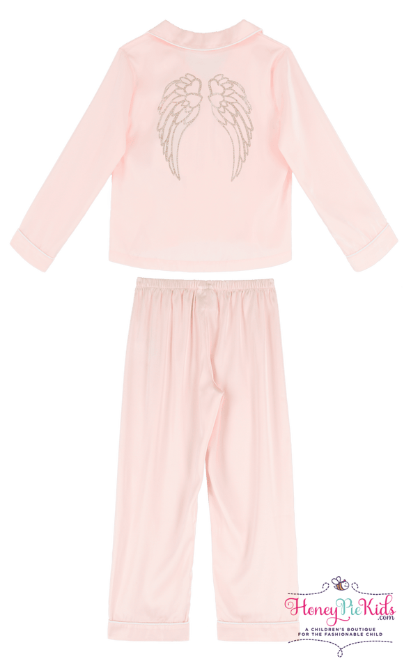Angel's Face Girls Silk Pajama Set - Ballet Pink Faith L/S 2 Piece | HONEYPIEKIDS | Kids Boutique 